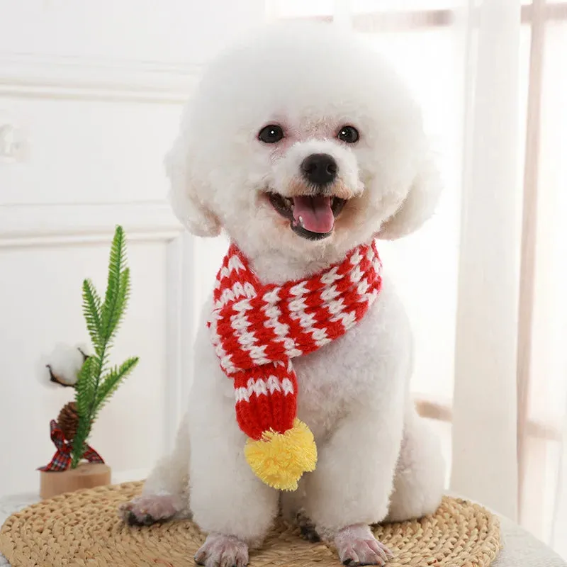 Warm Autumn & Winter Dog Cat Scarf | Cozy Christmas Pet Scarf for Dogs & Cats - Soft, Comfortable Daily Accessory