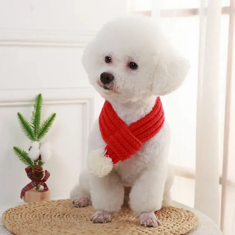 Warm Autumn & Winter Dog Cat Scarf | Cozy Christmas Pet Scarf for Dogs & Cats - Soft, Comfortable Daily Accessory