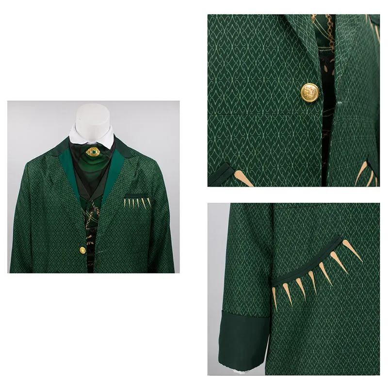 Wicked Wizard Cosplay Men's Green suit Men's Cosplay Costume Halloween suit ACcosplay