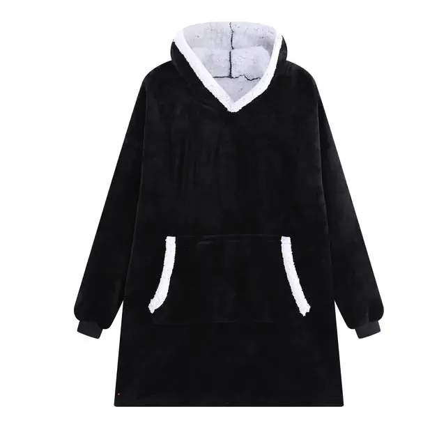 Winter Blanket Hoodie Soft Warm Thicken Sweatshirt