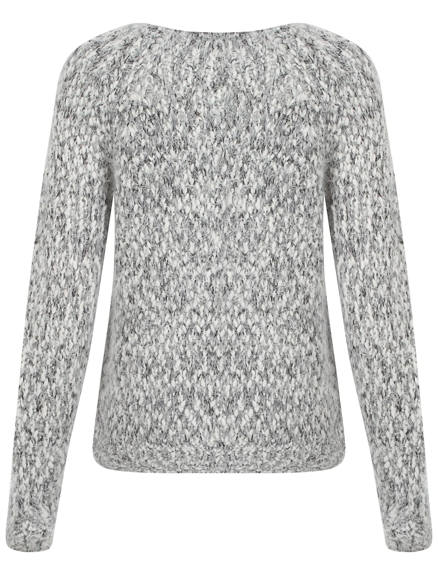 Womens Plum Tree Passion Flower Jumper in Anthracite and Light Grey Twist