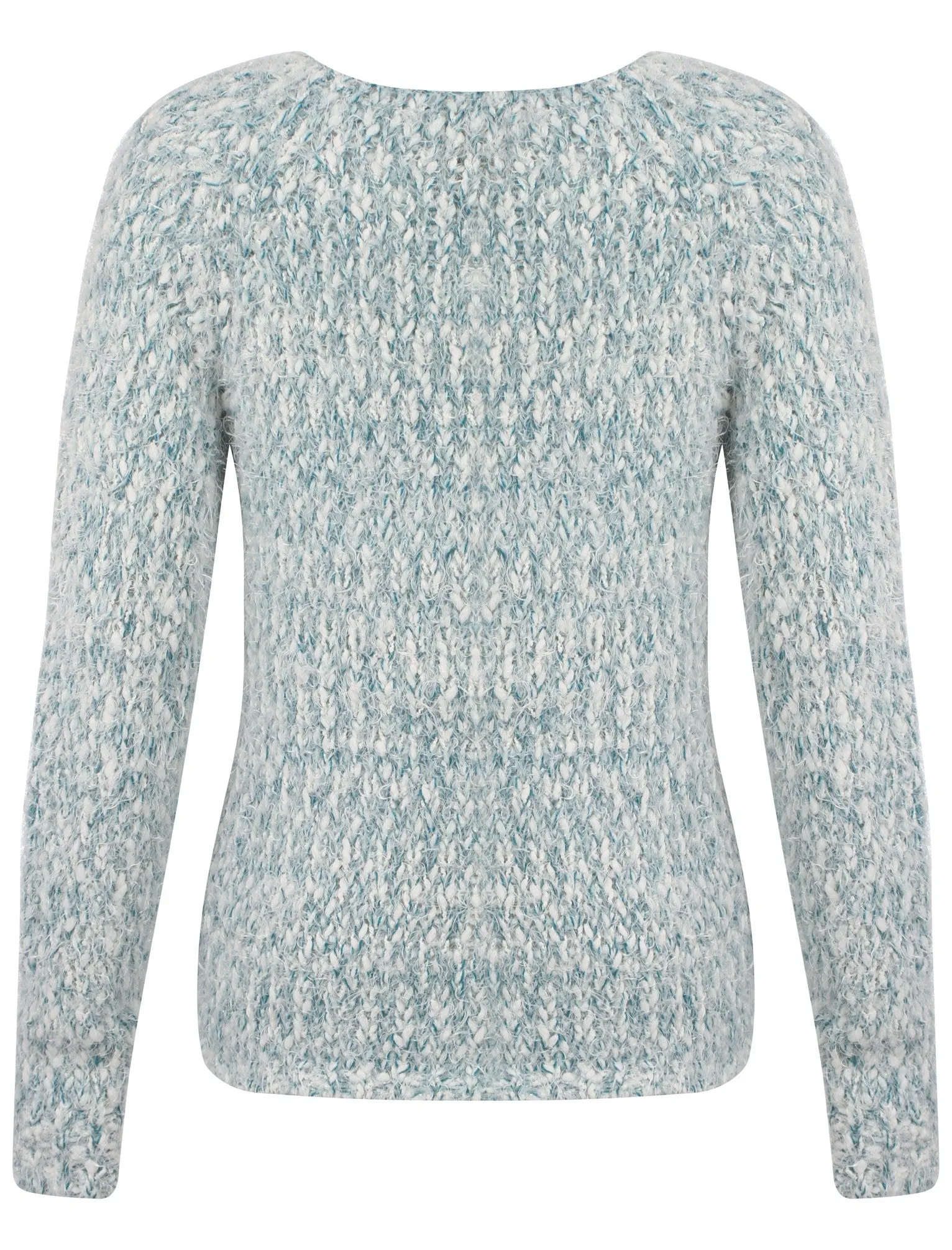 Womens Plum Tree Passion Flower Jumper in Ocean Depths and Pastel Turq Twist