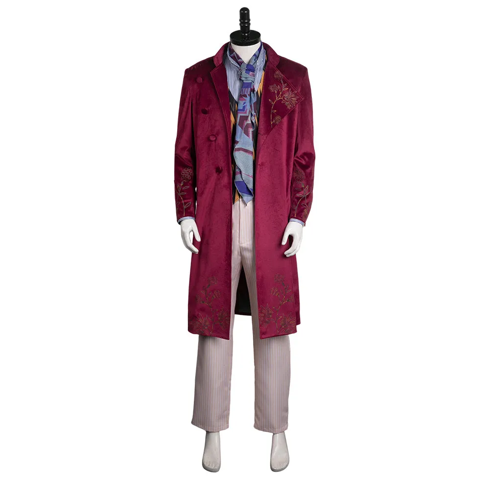 Wonka Wine Red Outfits Party Carnival Halloween Cosplay Costume