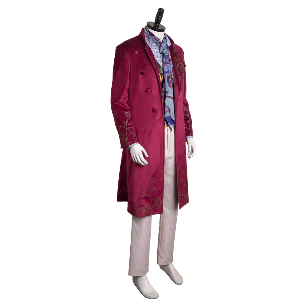 Wonka Wine Red Outfits Party Carnival Halloween Cosplay Costume