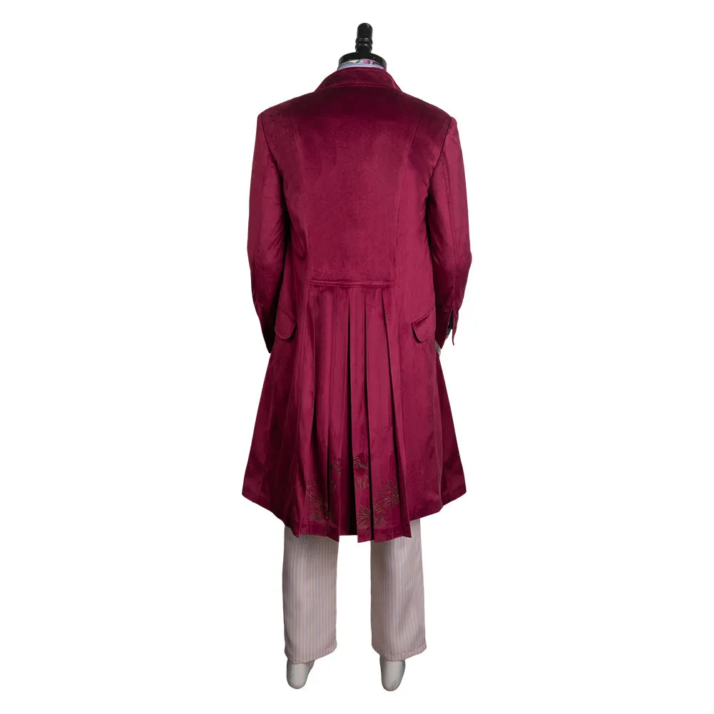Wonka Wine Red Outfits Party Carnival Halloween Cosplay Costume