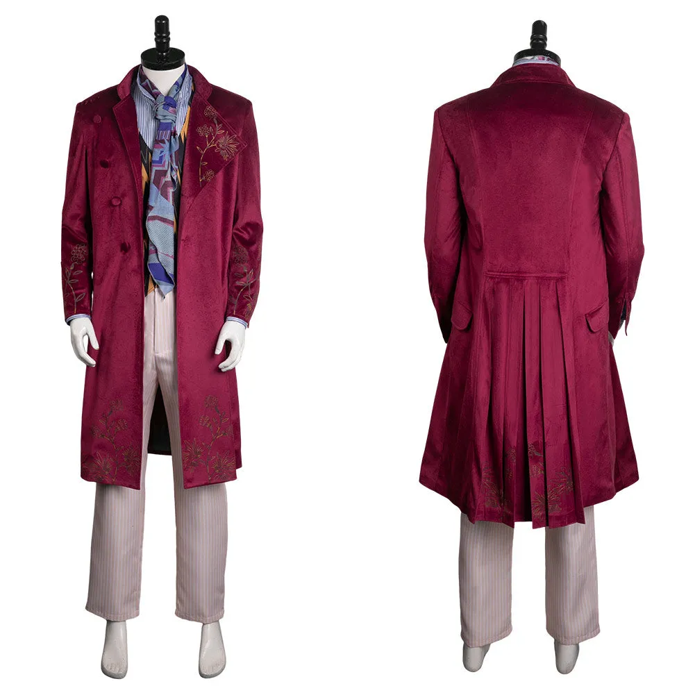 Wonka Wine Red Outfits Party Carnival Halloween Cosplay Costume